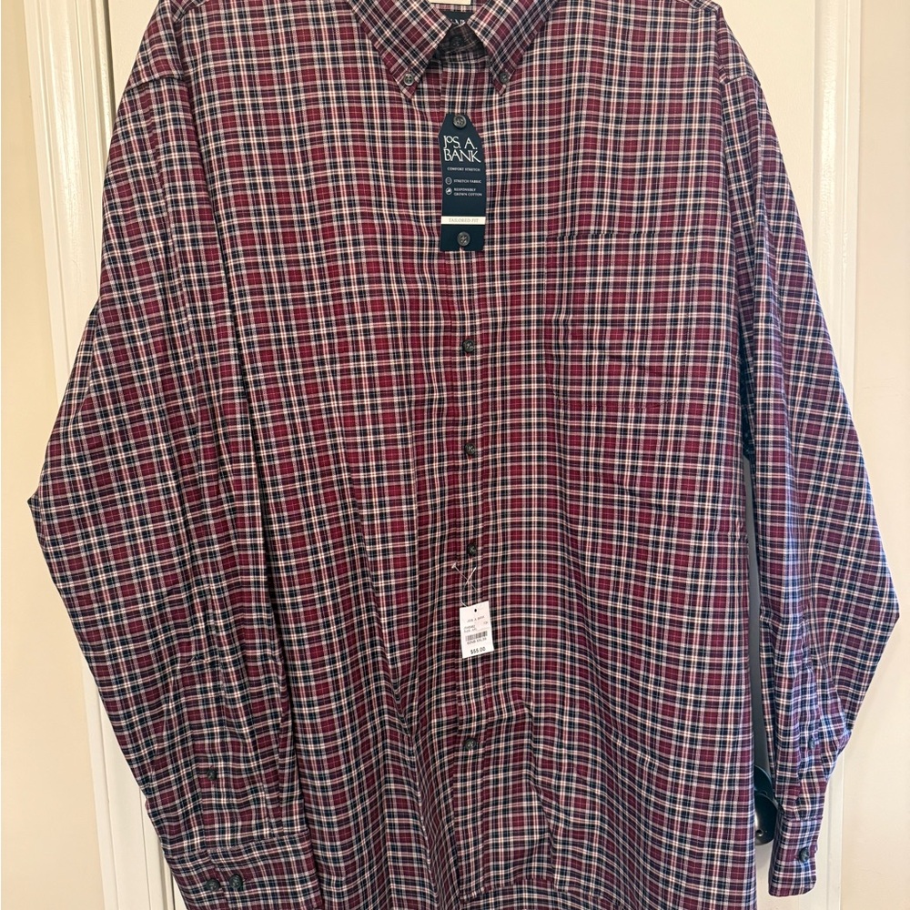 Jos. A. Bank Red and White Checkered Shirt
